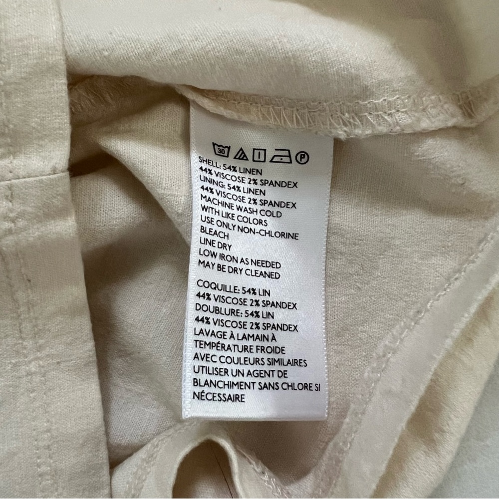 Urban Outfitters Colette Off White Cream Beige Linen Mini Dress - Picture 9 of 9